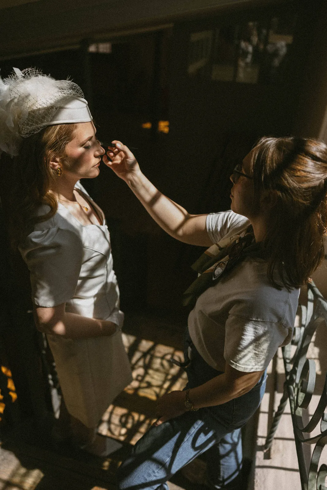 Makeup artist at work